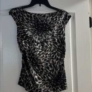 Ann Taylor silk Elegant Black and Gray Women's Top